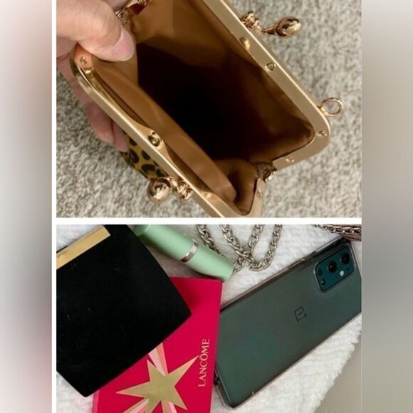 Colorful Woven Leather Handmade Kisslock Clutch/Phone Pouch/ Crossbody - Picture 16 of 16